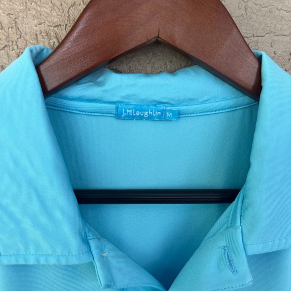 J McLaughlin Mens Aqua Polo,  Size Medium - Picture 2 of 8